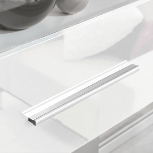 Set mobilier comodă TV de perete, 5 piese, iluminare LED, alb - V243863V - Img 4