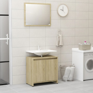 Set mobilier de baie, stejar Sonoma, PAL - V802654V
