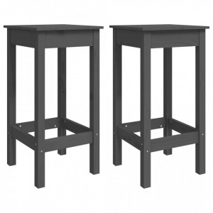 Set mobilier de bar, 5 piese, gri, lemn masiv de pin - V3124699V - Img 3