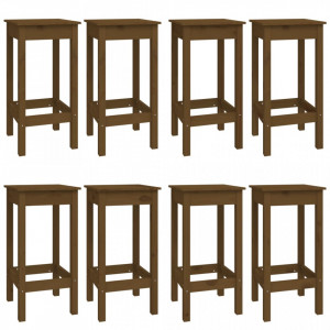 Set mobilier de bar, 9 piese, maro miere, lemn masiv de pin - V3124720V - Img 3