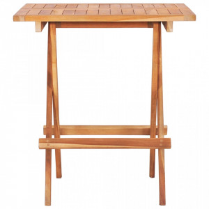 Set mobilier de bistro pliabil, 3 piese, lemn masiv de tec - V48997V - Img 4