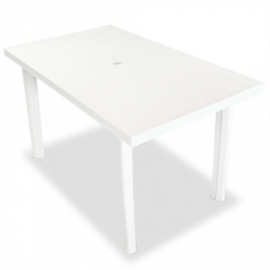 Set mobilier de exterior, 5 piese, alb, plastic - V275074V - Img 3