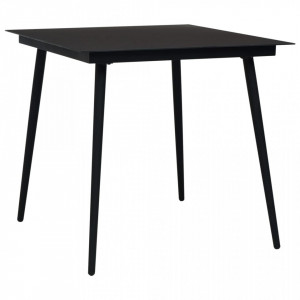 Set mobilier de exterior, 5 piese, negru, franghie si otel - V48569V - Img 2