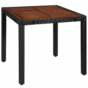 Set mobilier de exterior, 5 piese negru, poliratan, lemn acacia - V43934V - Img 2
