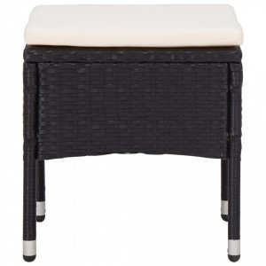 Set mobilier de exterior 5 piese, negru, poliratan, lemn acacia - V46169V - Img 4