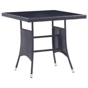 Set mobilier de exterior, 5 piese, negru, poliratan - V46402V - Img 2