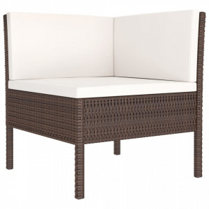 Set mobilier de gradina cu perne, 3 piese, maro, poliratan - V310185V - Img 3