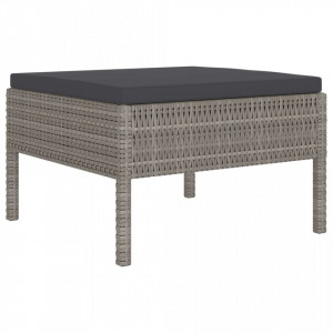 Set mobilier de gradina cu perne, 4 piese, gri, poliratan - V3056968V - Img 4