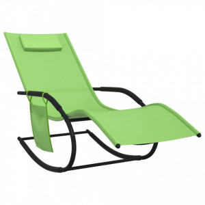 Șezlong balansoar, verde, oțel și textilenă - V318123V