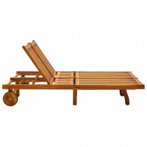 Șezlong de grădină cu perne, 2 persoane, lemn masiv acacia - V3061379V