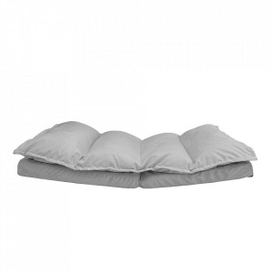 Şezlong pliant pe podea, ţesătură de catifea gri - TP290578 - Img 4
