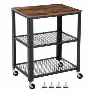 SOMSI4 - Masuta servire cu roti stil Industrial, 60 x 40 x 78 cm