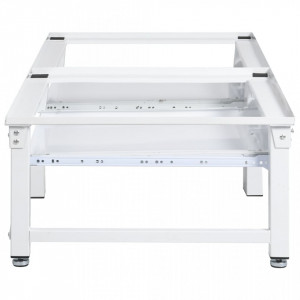 Suport mașină de spălat/uscător, cu rafturi retractabile, alb - V51196V - Img 4