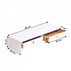 Suport monitor, bambus, alb, 66 cm - TP300677 - Img 2