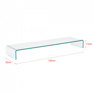 Suport pentru monitor, 100 x 30 x 13 cm, sticla transparenta - P70550051 - Img 4