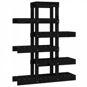 Suport pentru plante, negru, 85x25x109,5 cm, lemn masiv de pin - V822091V