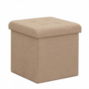 Taburet, 37,5x38x37,5 cm, material textil bej - TP204875