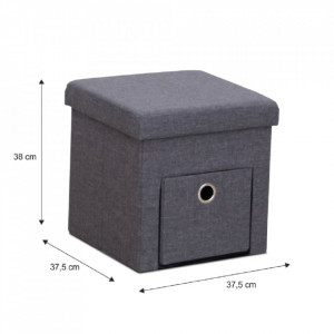 Taburet, scăunel cu spaţiu pentru depozitare, gri, 37x37x38 - TP221280 - Img 19