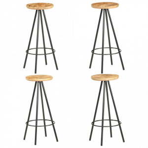 Taburete de bar, 4 buc., lemn de mango nefinisat - V286615V