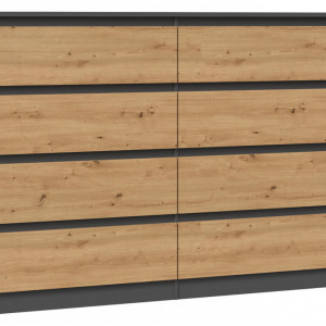 TECOAN-AR106 - Comoda, 138x 40 x 97 cm, Antracit-Stejar Artisan, PAL - Img 3