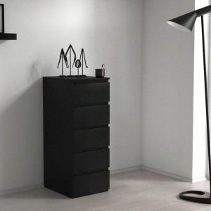 TECON101 - Comoda 40 x 45 x 111 cm, Negru-Mat - Img 2