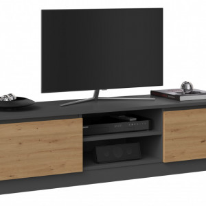 TECOTVAN-AR102 - Comoda TV, 140x 40 x 36 cm, Antracit-Stejar Artisan, PAL - Img 3