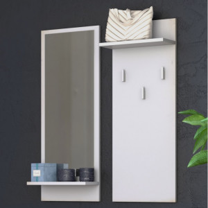 TECUIA110 - Cuier hol tip panou 70 x 90 x 16 cm - Alb-Mat - Img 1