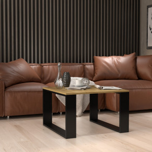 TEMCN-AR102 - Masuta cafea, 67 x 67 x 40 cm, Negru-Stejar Artisan, PAL - Img 4