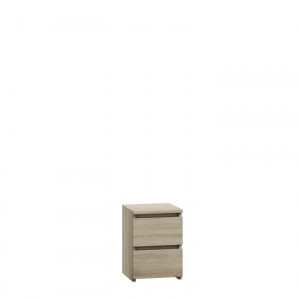 TENO7 - Set 2 Noptiere, 30x30 cm, cu 2 sertare pentru dormitor - Alb, Sonoma, Maro, Maro-Alb, Sonoma-Alb, Alb-Lucios, Negru-Lucios - Img 3