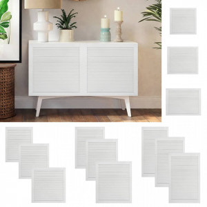 Uși lamelare, 4 buc., alb, 61,5x59,4 cm, lemn masiv de pin - V151159V - Img 2