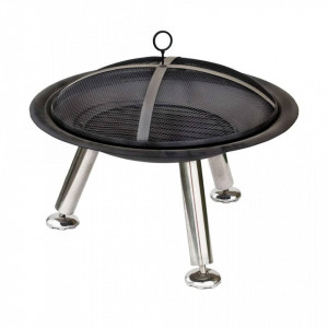 Vatră de foc, negru, 75 cm, oțel - V411825V