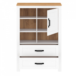 Vitrină, alb/stejar craft auriu, 93,7x40,7x140 cm - TP263916 - Img 3