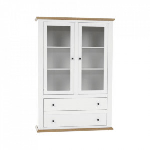 Vitrină, alb/stejar grand, 125x40x180 cm - TP264785 - Img 16