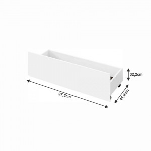 2 bucăţi, sertare culisante sub pat, alb - TP252401 - Img 2