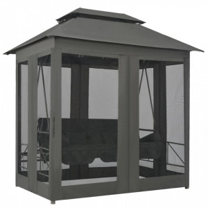 Balansoar extensibil cu copertină antracit 220x160x240 cm oțel - V45073V - Img 4
