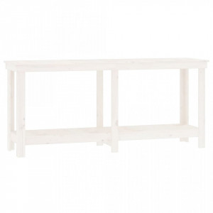 Banc de lucru, alb, 180x50x80 cm, lemn masiv pin - V822512V