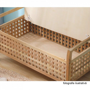 Bancă, băncuţă bambus natural si bej, 69 cm - TP233680 - Img 4