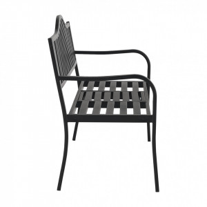 Bancă, băncuță de grădină cu masă, neagră, 150 cm - TP276422 - Img 15