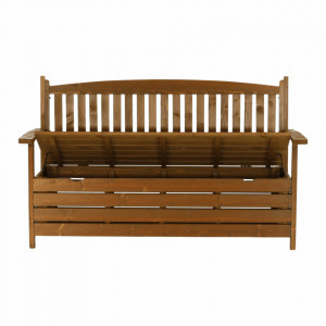 Bancă, băncuță de grădină, maro, cu lada, 150 cm - TP261035 - Img 18