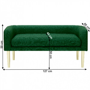 Bancă, băncuţă verde si auriu, 127 cm - TP280880 - Img 2