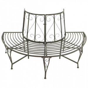 Bancă de copac semicirculară pentru grădină, 160 cm, oțel - V313034V