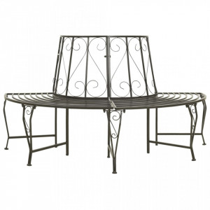 Bancă de copac semicirculară pentru grădină, 160 cm, oțel - V313034V - Img 2
