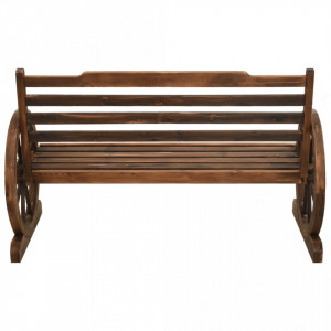 Bancă de grădină, 112 cm, lemn masiv de brad - V313891V - Img 4