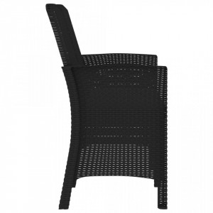 Bancă de grădină cu 2 locuri cu perne, grafit, ratan PP - V3098689V - Img 3