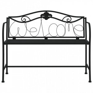 Bancă de grădină cu 2 locuri, negru, 104 cm, oțel - V318831V - Img 3