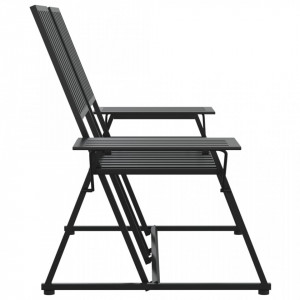 Bancă de grădină cu 2 locuri, negru, 165 cm, oțel - V318819V - Img 4