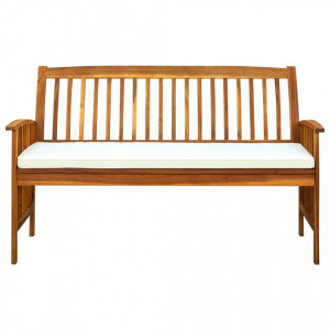 Bancă de grădină cu pernă, 147 cm, lemn masiv de acacia - V312134V - Img 3