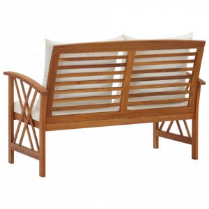 Bancă de grădină cu perne, 119 cm, lemn masiv de acacia - V310270V - Img 4