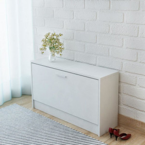 Banca de stocare pentru pantofi, 80x24x45 cm, alb - V243050V