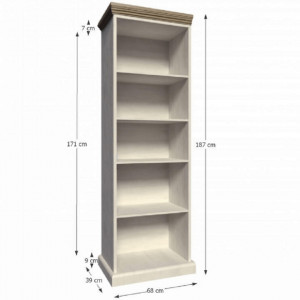 Biblioraft, pin și stejar, 68x39x187 cm - TP86114 - Img 7